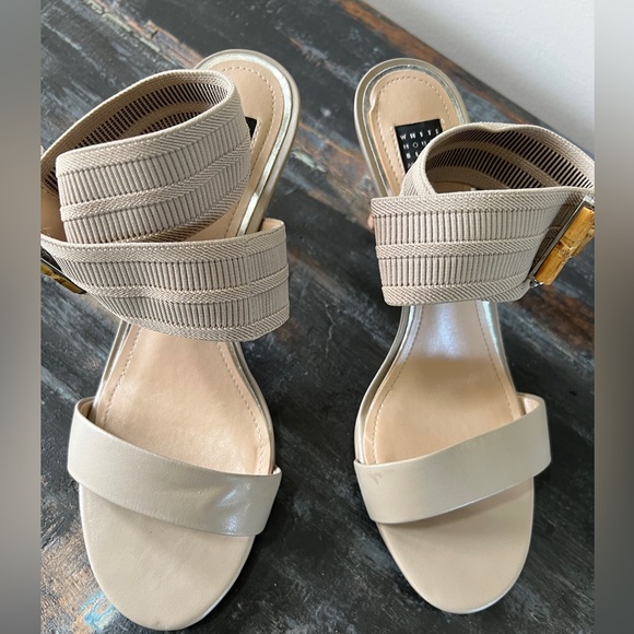 WHBM sz 7.5 Taupe Terraine. Great condition. One scuff- front strap noted in pic - Picture 4 of 9